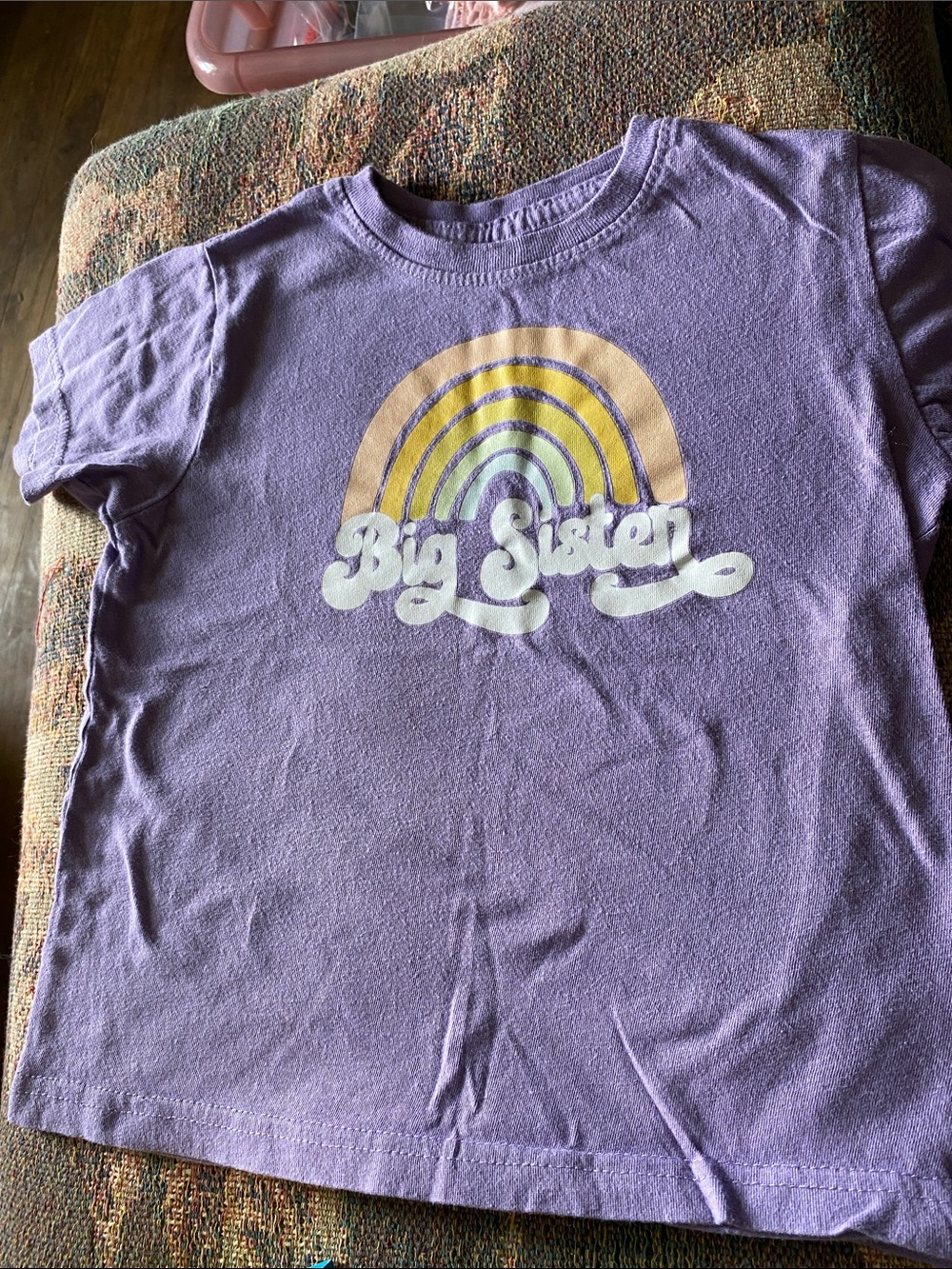 Purple 'Big Sister' Rainbow Graphic Tee for Kids